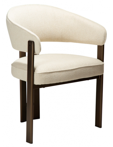 spisebordsstole beige armlæn stof boucle danform dan form dansk design moderne