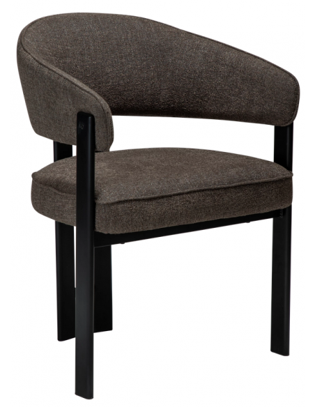 spisebordsstole brun armlæn stof boucle danform dan form dansk design moderne