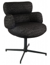 COCO Spisebordsstol med drejefod i bouclé H83,5 cm - Sort/Meleret sort
