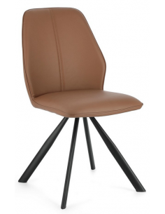 spisebordsstol cognac brun læder moderne design