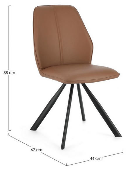spisebordsstol cognac brun læder moderne design