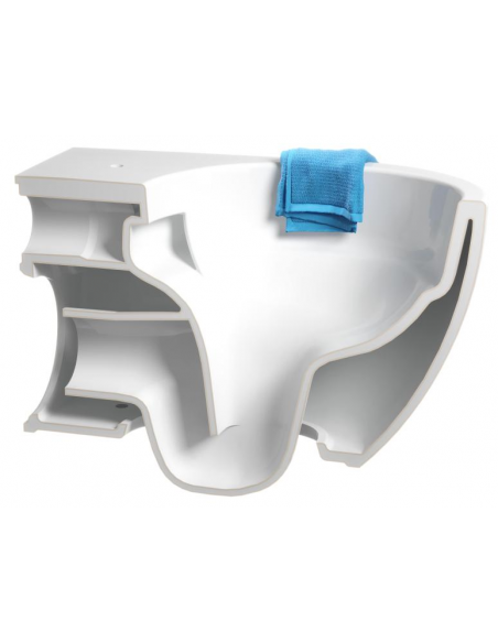 hvidt toilet væg væghængt vægmonteret cisterne indbygget