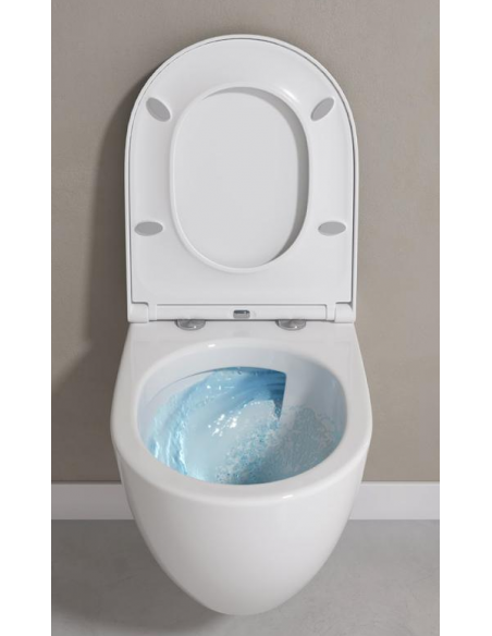 hvidt toilet væg væghængt vægmonteret cisterne indbygget