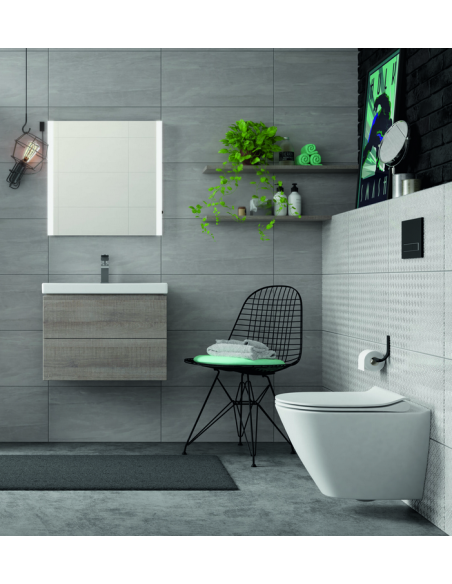 hvidt toilet væg væghængt vægmonteret cisterne indbygget