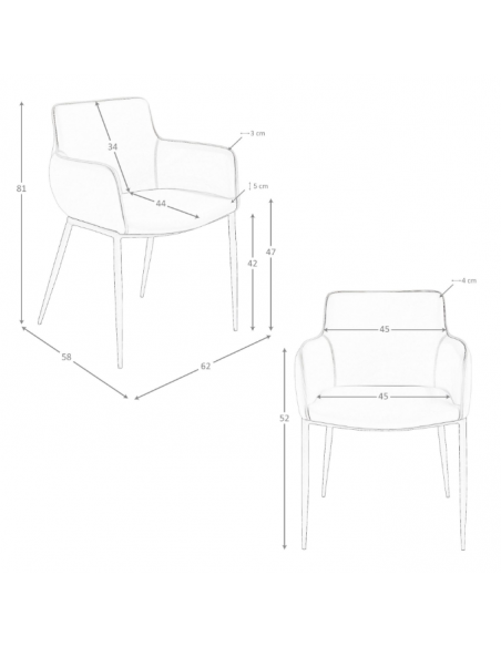 spisebordsstol med armlæn læder brun cognac erhvervsindretning restaurantmøbler
