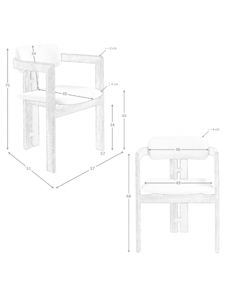 spisebordsstol med armlæn træ erhvervsindretning restaurantmøbler