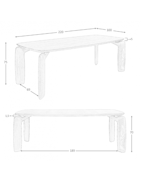 spisebord træ valnød moderne design