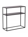 Konsolbord med hylde i metal H80 x B80 x D30 cm - Sort