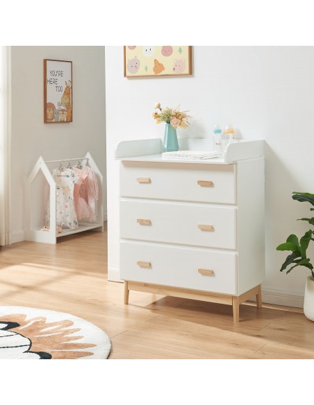 puslekommode puslebord pusleplads børn børneværelse indretning hvid træ moderne design