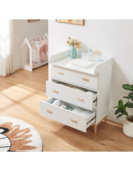 puslekommode puslebord pusleplads børn børneværelse indretning hvid træ moderne design