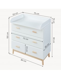 puslekommode puslebord pusleplads børn børneværelse indretning hvid træ moderne design 2