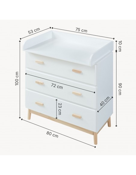 puslekommode puslebord pusleplads børn børneværelse indretning hvid træ moderne design