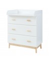 Puslekommode til børneværelset i MDF H100 x B80 x D40/53 cm - Hvid/Natur