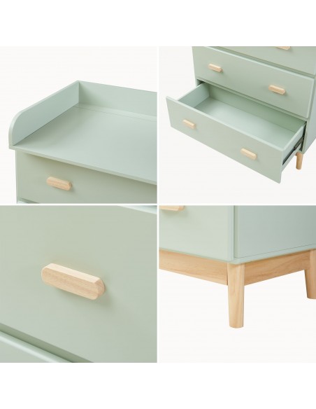 puslekommode puslebord pusleplads børn børneværelse indretning grøn træ moderne design