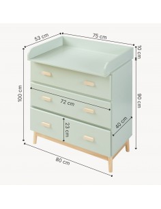 puslekommode puslebord pusleplads børn børneværelse indretning grøn træ moderne design 2