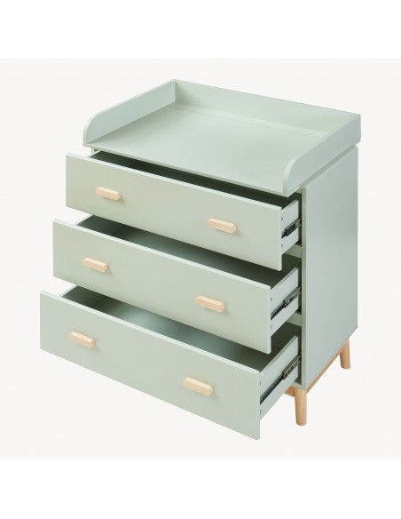 puslekommode puslebord pusleplads børn børneværelse indretning grøn træ moderne design