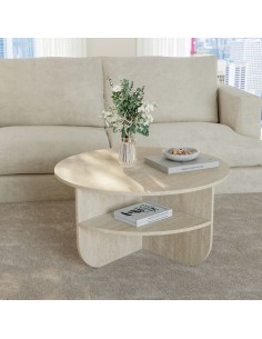 sofabord sidebord stuemøbler rundt moderne design travertin sten 2