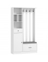 Garderobe i MDF og møbelplade H180 x B100 x D30 cm - Hvid/Grå