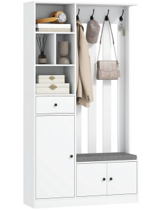 Garderobe skoskab træ billigt entre hvid 2