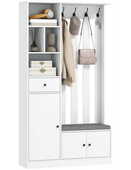 Garderobe skoskab træ billigt entre hvid