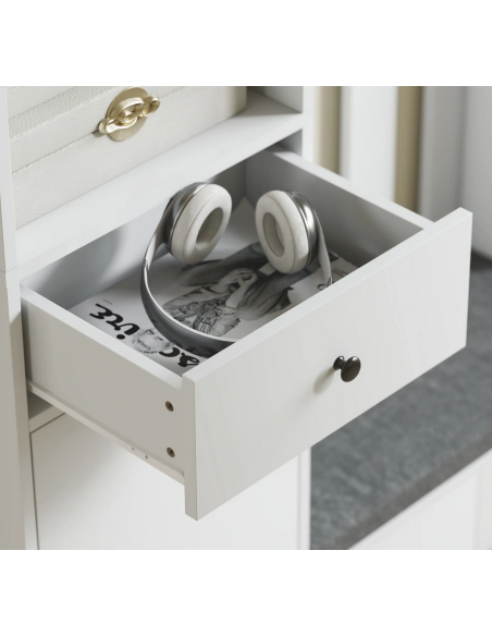 Garderobe skoskab træ billigt entre hvid