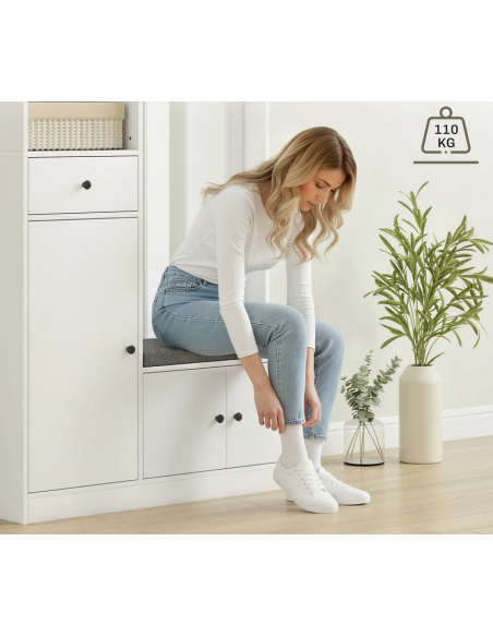 Garderobe skoskab træ billigt entre hvid