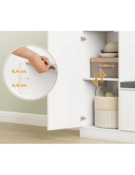 Garderobe skoskab træ billigt entre hvid