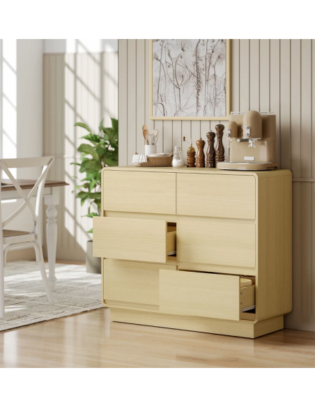 kommode indretning soveværelse skuffer træ eg