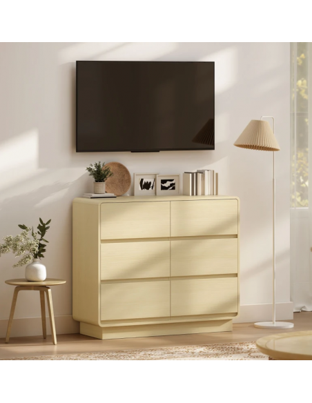 kommode indretning soveværelse skuffer træ eg