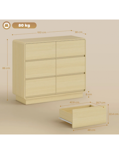 kommode indretning soveværelse skuffer træ eg