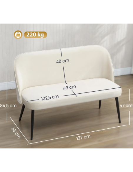 bænk entre garderobe soveværelse moderne design stof velour velur beige