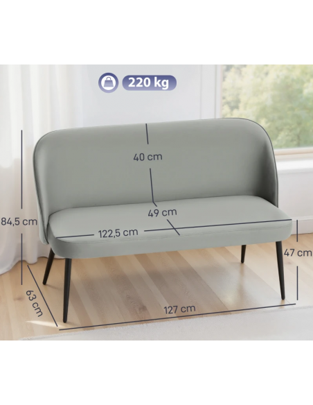 bænk entre garderobe soveværelse moderne design stof velour velur grå