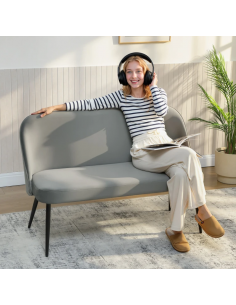 bænk entre garderobe soveværelse moderne design stof velour velur grå 2