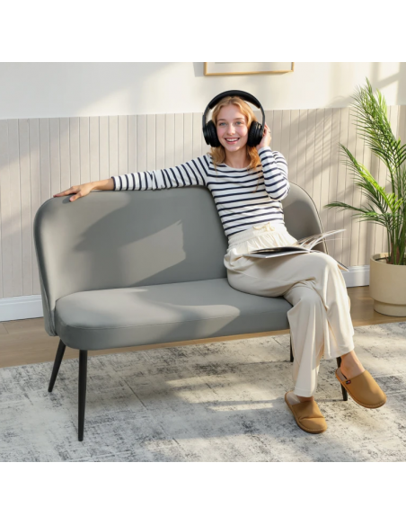 bænk entre garderobe soveværelse moderne design stof velour velur grå