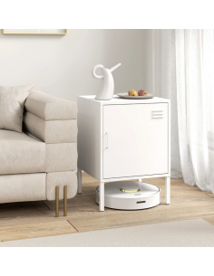 sengebord natbord metal stål soveværelse billig hvid opbevaring 2