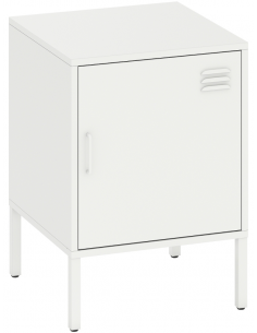 sengebord natbord metal stål soveværelse billig hvid opbevaring