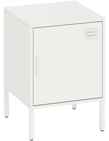 sengebord natbord metal stål soveværelse billig hvid opbevaring