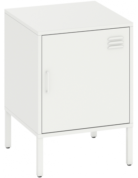 sengebord natbord metal stål soveværelse billig hvid opbevaring