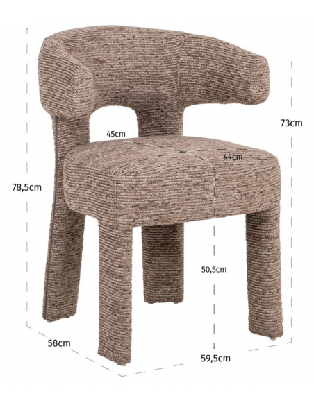 spisebordsstol armlæn stof moderne mokka brun