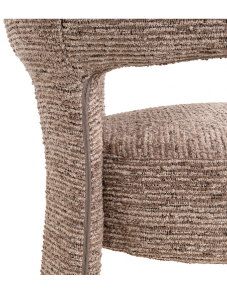 spisebordsstol armlæn stof moderne mokka brun