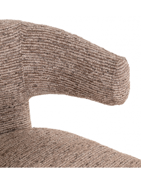 spisebordsstol armlæn stof moderne mokka brun