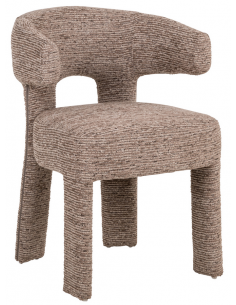 spisebordsstol armlæn stof moderne mokka brun