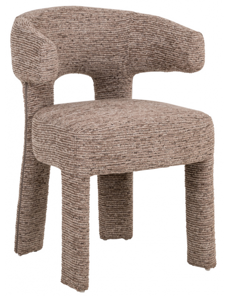 spisebordsstol armlæn stof moderne mokka brun