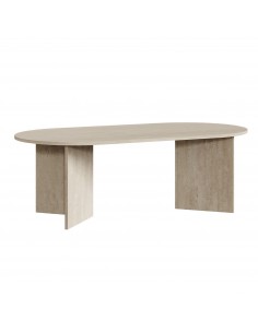 sofabord sidebord stuemøbler ovalt moderne design travertin sten