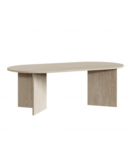 sofabord sidebord stuemøbler ovalt moderne design travertin sten