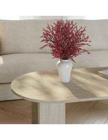 sofabord sidebord stuemøbler ovalt moderne design travertin sten