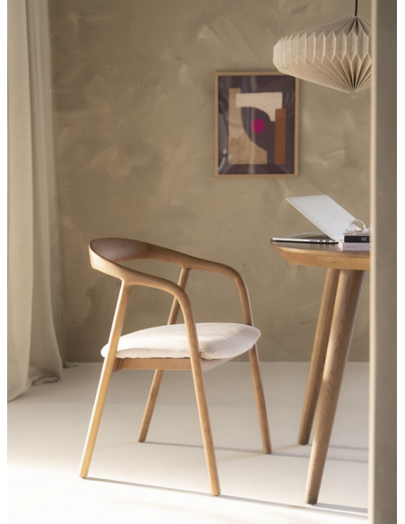 spisebordsstol med armlæn træ brun skandinavisk dansk