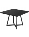 Firkantet spisebord i metal og møbelplade 80 x 80 cm - Sort/Sort