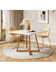 lille firkantet kvadratisk spisebord indretning billigt marmor 2