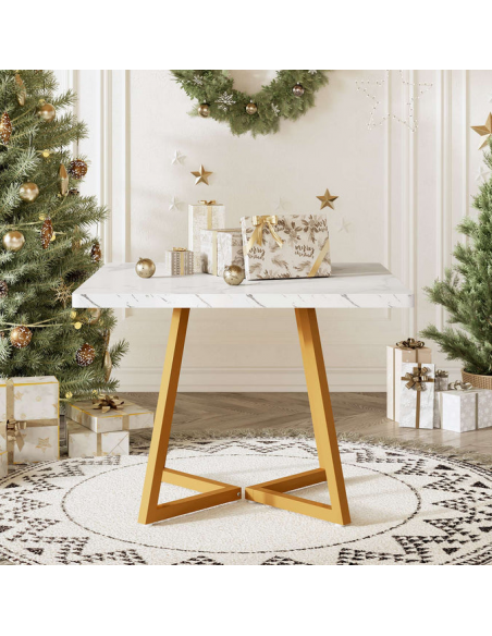 lille firkantet kvadratisk spisebord indretning billigt marmor